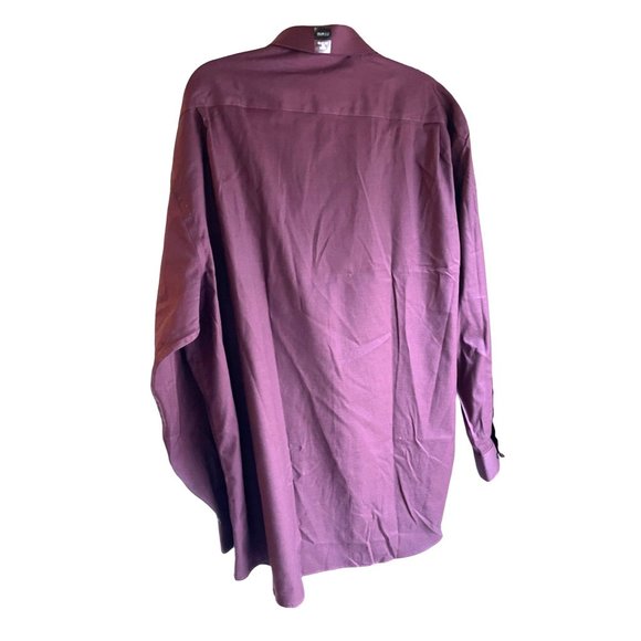 Kenneth Cole AWEARNESS Men’s Shirt Size 19 36/37 Non-Iron Slim Fit Burgundy Red - Picture 2 of 8